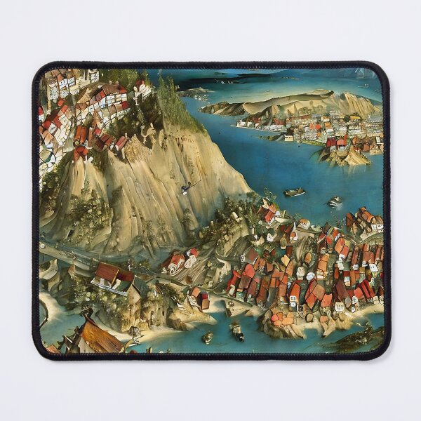 Item preview, Basque fishing village from a mountain top No 01 designed and sold by EasyElegance.
