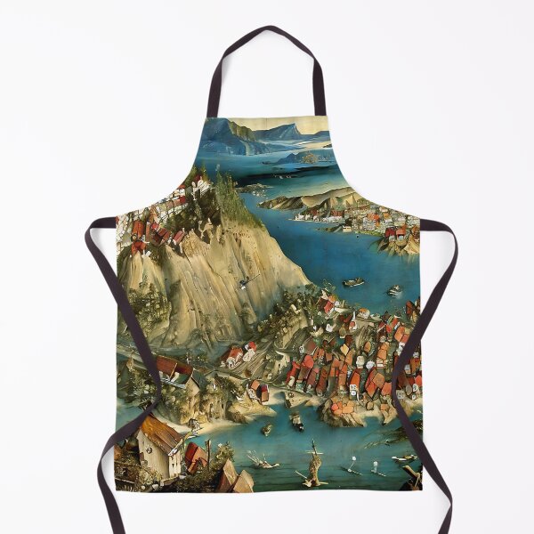 Item preview, Basque fishing village from a mountain top No 01 designed and sold by EasyElegance.