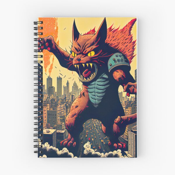 Item preview, Giant Monster Cat attacking the city designed and sold by KoolArtDistrict.