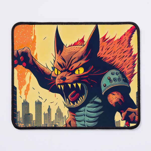 Item preview, Giant Monster Cat attacking the city designed and sold by KoolArtDistrict.