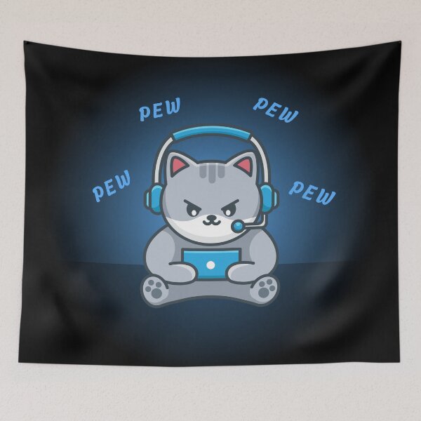 Artikelvorschau, Pew Pew Pew Gamer-Katze entworfen und verkauft von INSOMNIAC101.