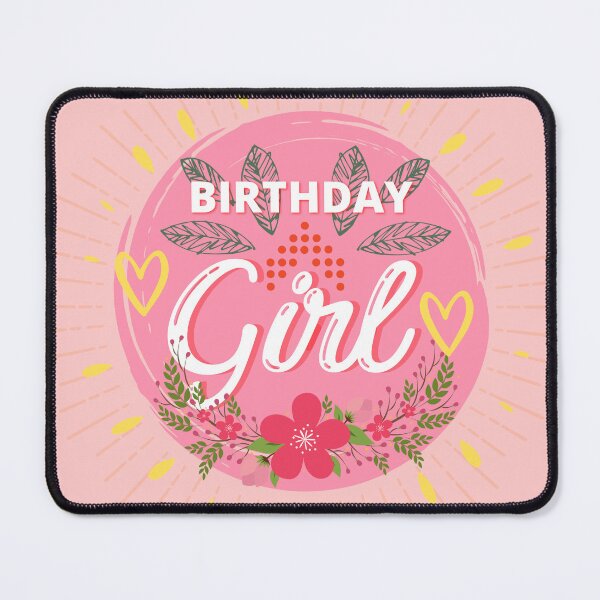 Item preview, BIRTHDAY GIRL pinky flourish giftcard designed and sold by SpiralStairShop.