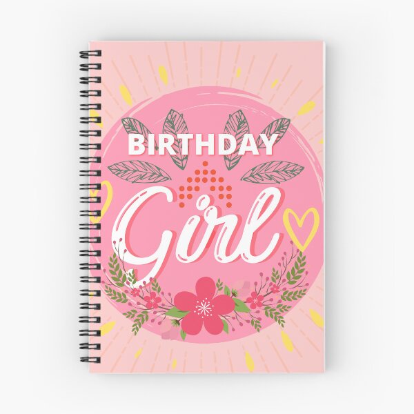 Item preview, BIRTHDAY GIRL pinky flourish giftcard designed and sold by SpiralStairShop.