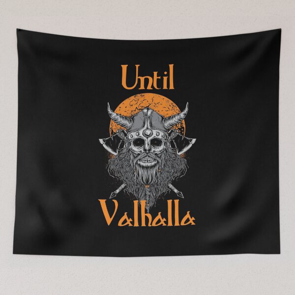 Item preview, Until Valhalla -  Viking Skull Orange designed and sold by Georgy09.