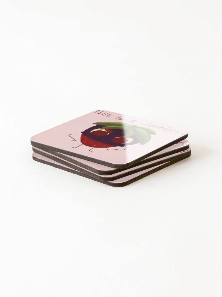 Thumbnail 4 of 5, Coasters (Set of 4), Strawberry Roberry designed and sold by JavaDraws.