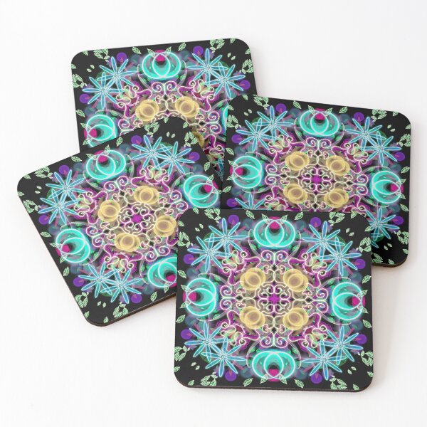 Item preview, Neon Mandala Flower Abstract designed and sold by Chatchot.
