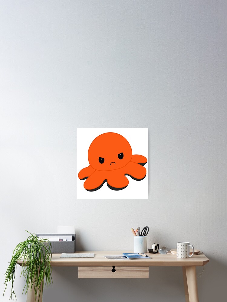 Póster for Sale con la obra «Pulpo Reversible Malhumorado Naranja