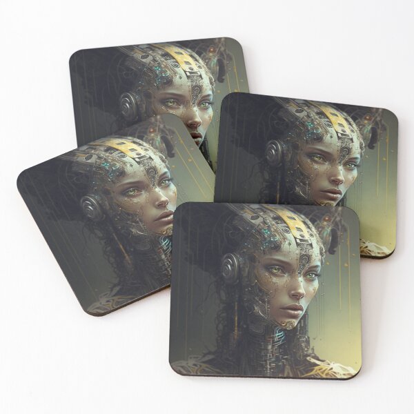 Item preview, Cyberpunk Sentient AI Female, Green Eyes designed and sold by AICreateWorlds.