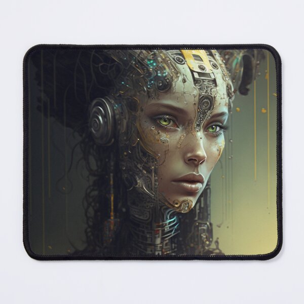 Item preview, Cyberpunk Sentient AI Female, Green Eyes designed and sold by AICreateWorlds.