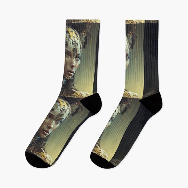 Item preview, Cyberpunk Sentient AI Female, Green Eyes designed and sold by AICreateWorlds.