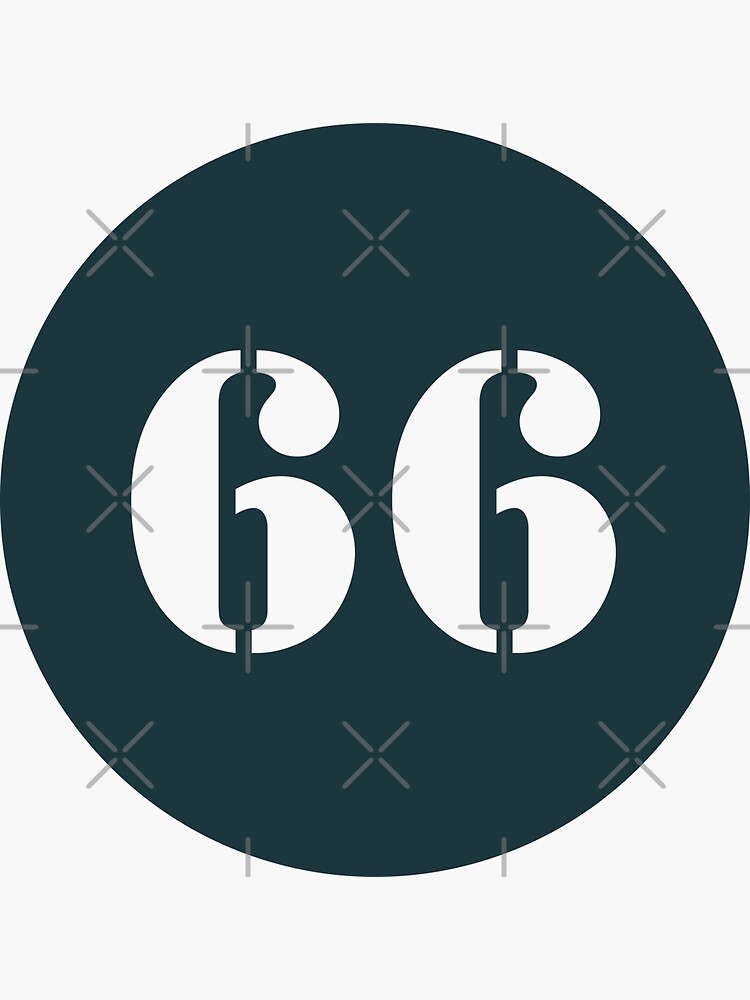 Pegatina «Número sesenta y seis (66) en círculo azul» de