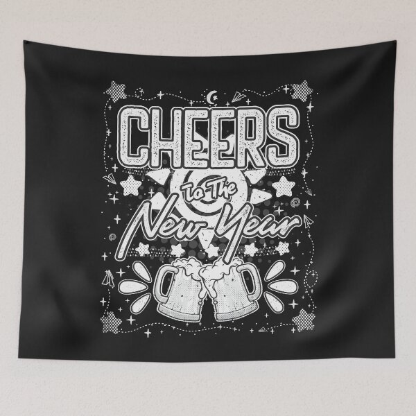 Item preview, Cheers to the New Year - funny saying designed and sold by VichallanStudio.