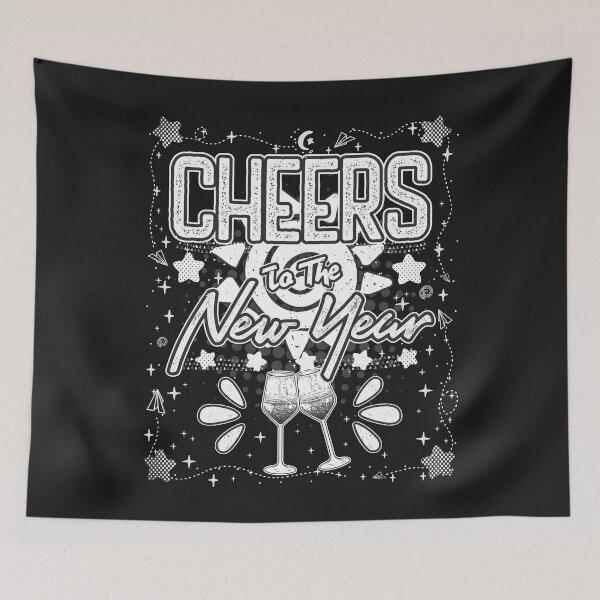 Item preview, Cheers to the New Year - funny saying designed and sold by VichallanStudio.