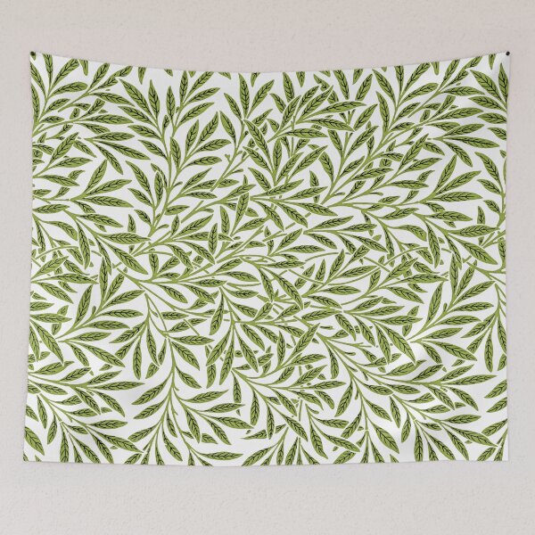 Item preview, Willow dark green leaves pattern illustration by William Morris enhanced by Art-Chemistry designed and sold by Art-Chemistry.