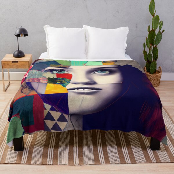Item preview, Patchwork collage portrait of girl designed and sold by Dicoart.