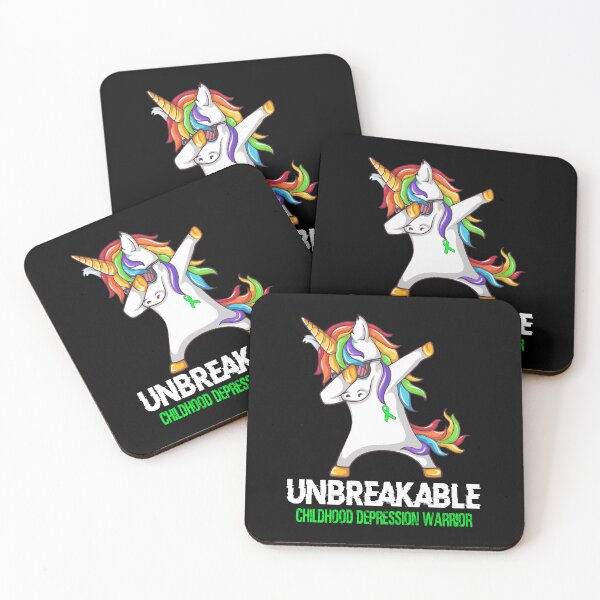 Item preview, Childhood Depression Awareness - Unicorn Childhood Depression Warrior Ribbon UNBREAKABLE designed and sold by Fernandezf.