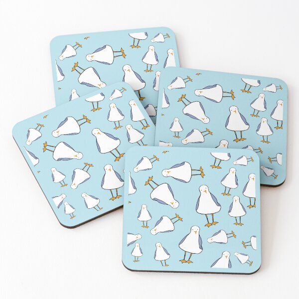 Item preview, Everybirdy Colorful Birds Pattern Hand Drawn Cute Standing Seagull designed and sold by Ching Teoh.