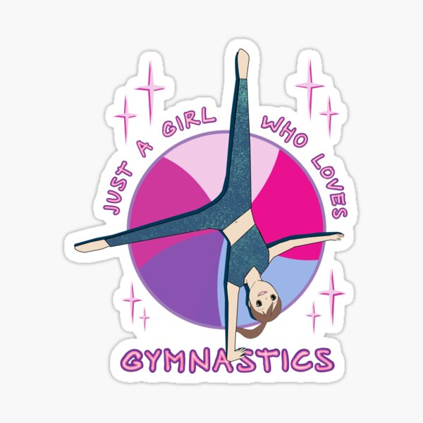 Rhythmic gymnast with blue brush strokes background
