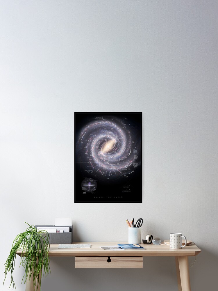Thumbnail 2 of 3, Poster, **FRENCH** Milky Way Map (en français) Carte de la Voie Lactée designed and sold by pablocbudassi.