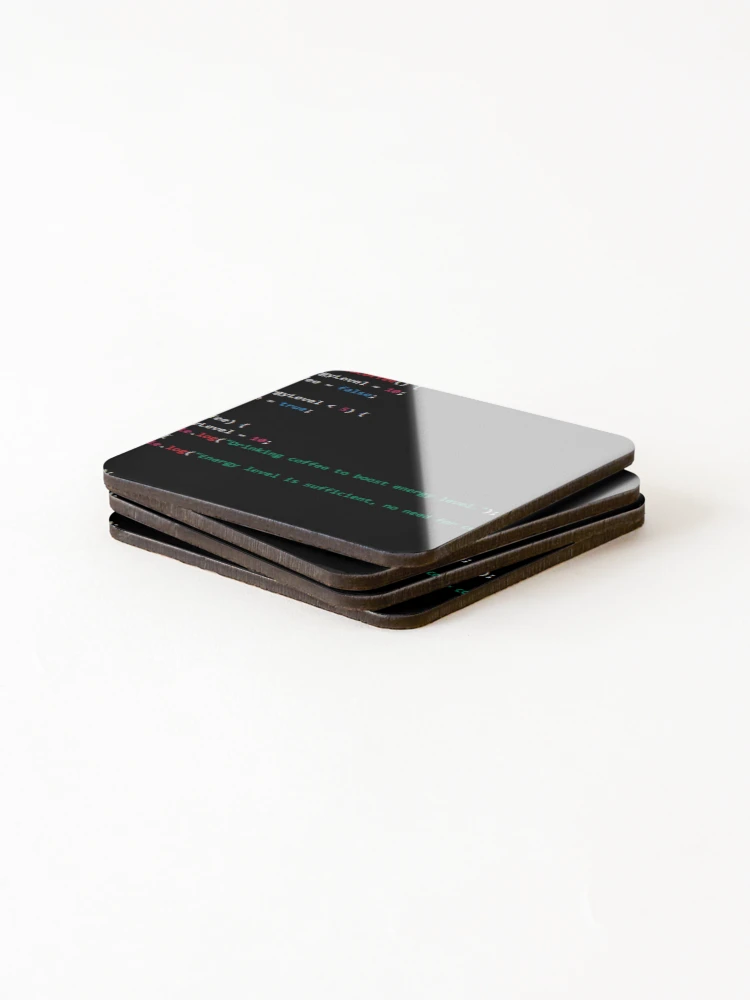 Thumbnail 4 of 5, Coasters (Set of 4), Funny JavaScript Sudo Code designed and sold by Ryan Dooley.