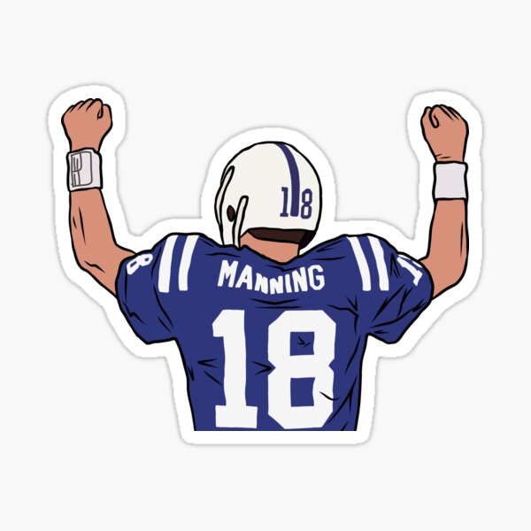 Peyton Manning #18 Ready To Pass Sticker for Sale by GoWinder