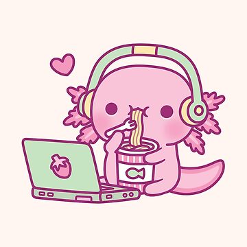 Imagen de la obra El lindo axolotl ama los fideos instantáneos y el anime de rustydoodle