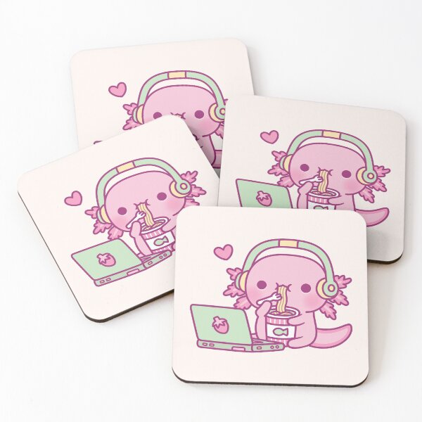 Item preview, Cute Axolotl Loves Instant Noodles And Anime designed and sold by rustydoodle.