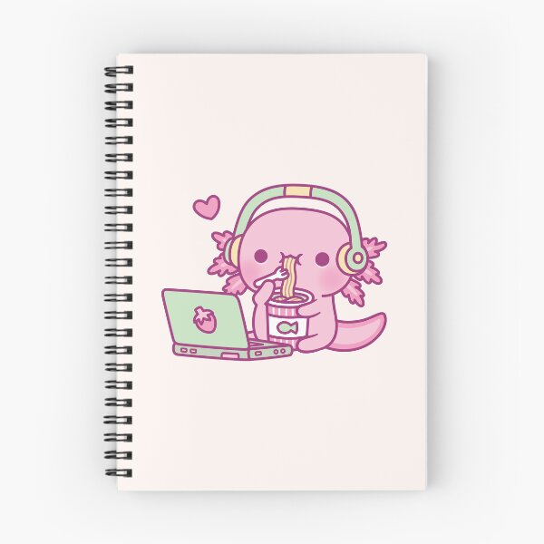 Item preview, Cute Axolotl Loves Instant Noodles And Anime designed and sold by rustydoodle.