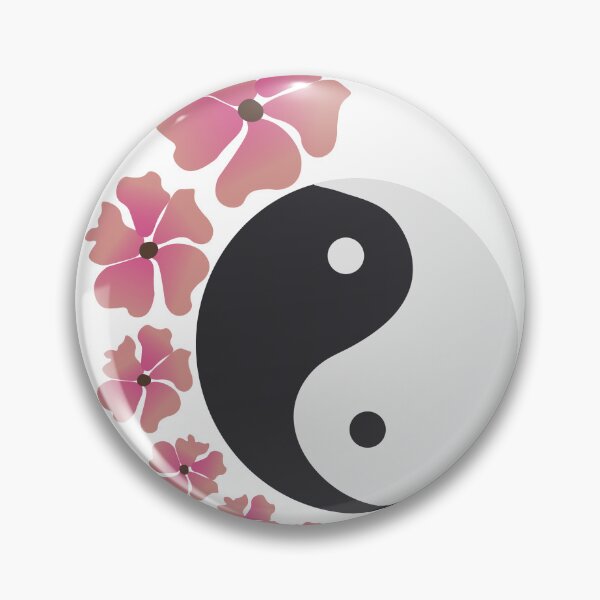 Item preview, Floral Pink Yin Yang Mindfulness designed and sold by ChantalDesign.