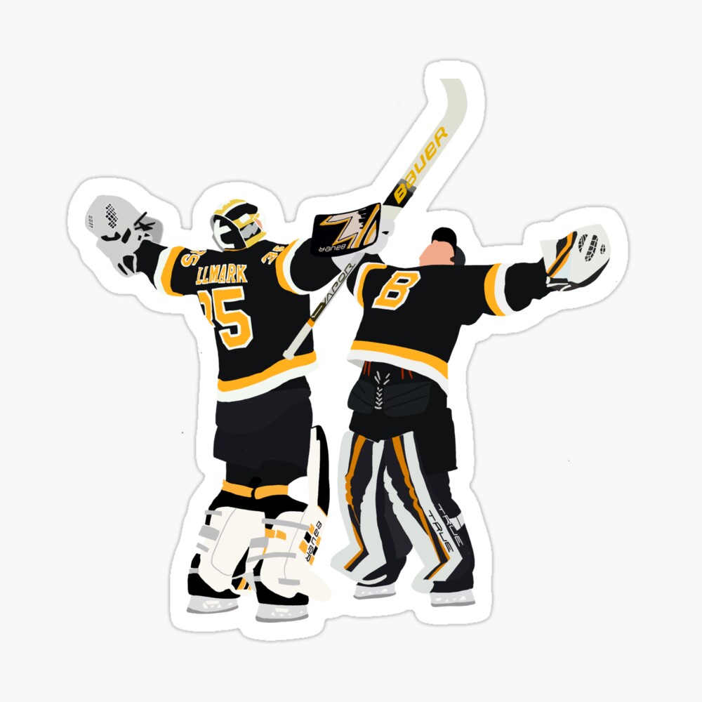 Linus Ullmark & Jeremy Swayman Bear Hug Boston Bruins Hockey