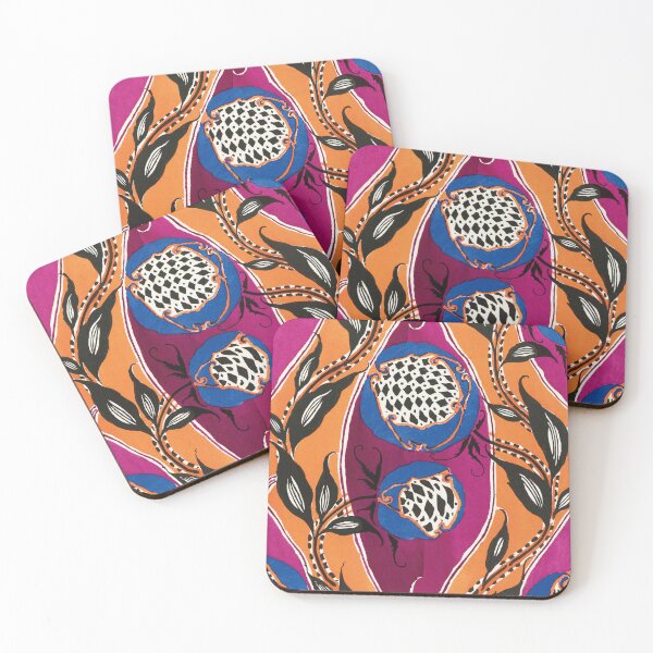 Item preview, EA Séguy botanical floral print – magenta and orange designed and sold by rpvga.