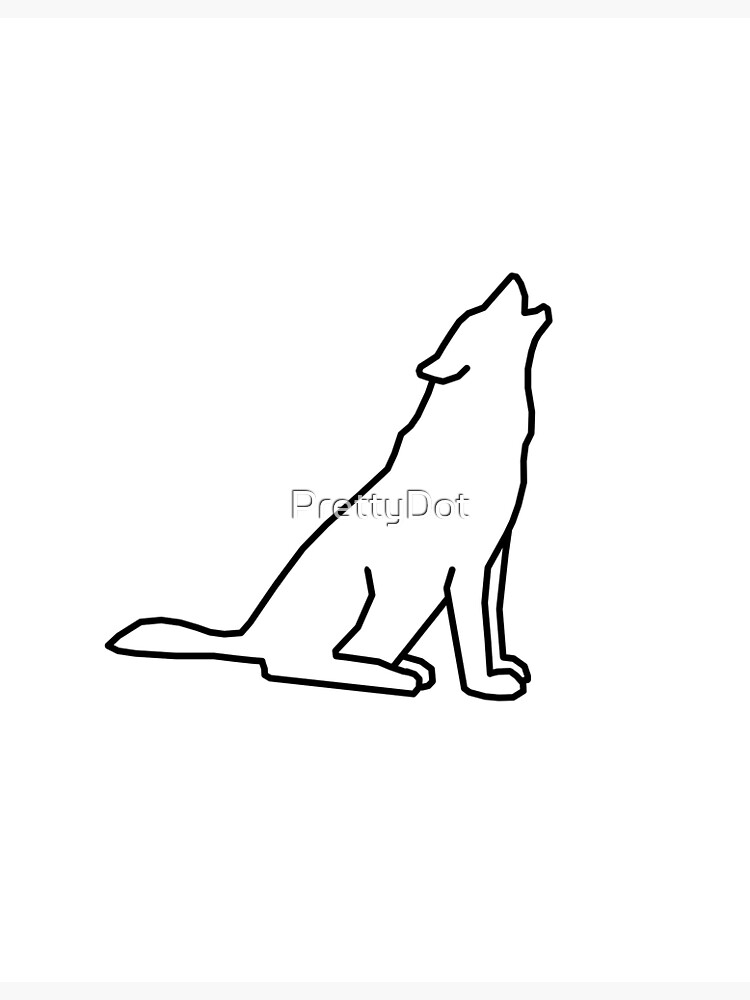 Hand drawn doodle sketch wolf howling Royalty Free Vector
