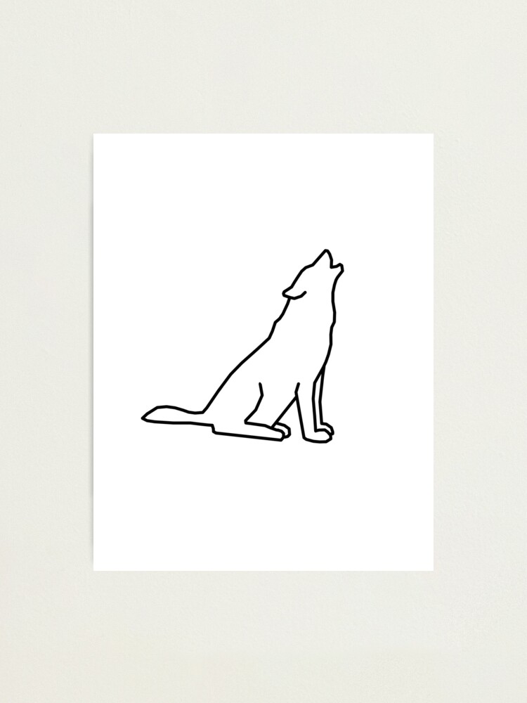 Full Head Wolf Howling Cartoon Drawing · Creative Fabrica