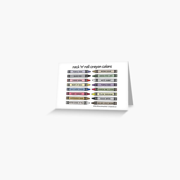 rock 'n' roll crayon colors Greeting Card
