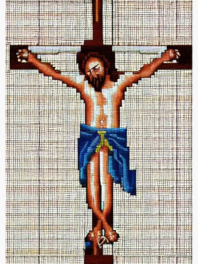 "Cross stitch pattern Jesus Christ prayer fabric crucifixion crafting