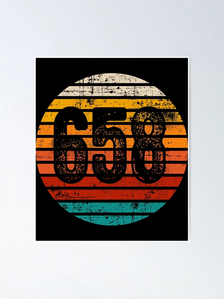 Distressed Vintage Sunset 658 Area Code