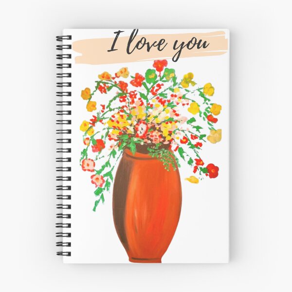 Item preview, I love you flower jar hand drawn design good for wall art canva designed and sold by BiafraUplift.