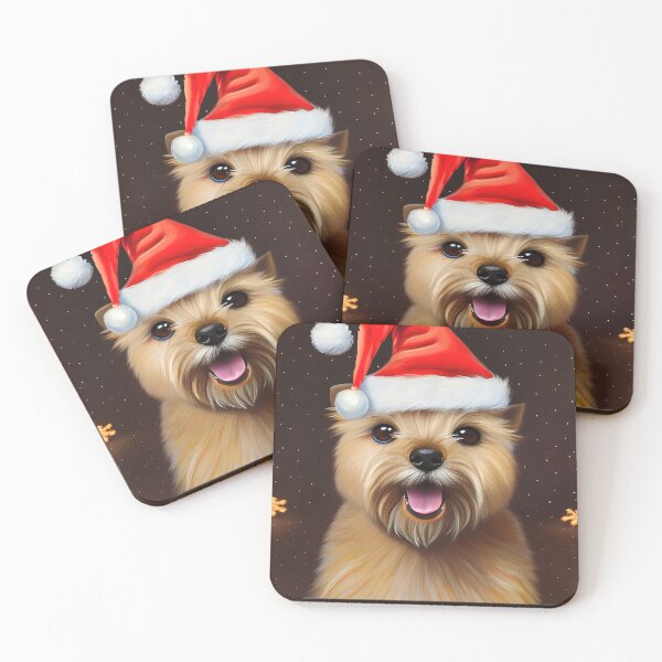Item preview, Christmas Norwich Terrier Wearing A Santa Hat designed and sold by ZenEverAI.