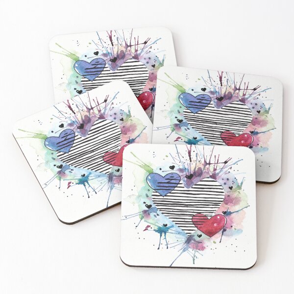Item preview, Beautiful Hearts And Washes Watercolor Art designed and sold by Oirabot.