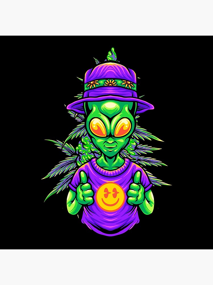 Disover Alien WEED Connoisseur Image ~ for Cannabis Marijuana Pot Smoking Stoners Premium Matte Vertical Poster