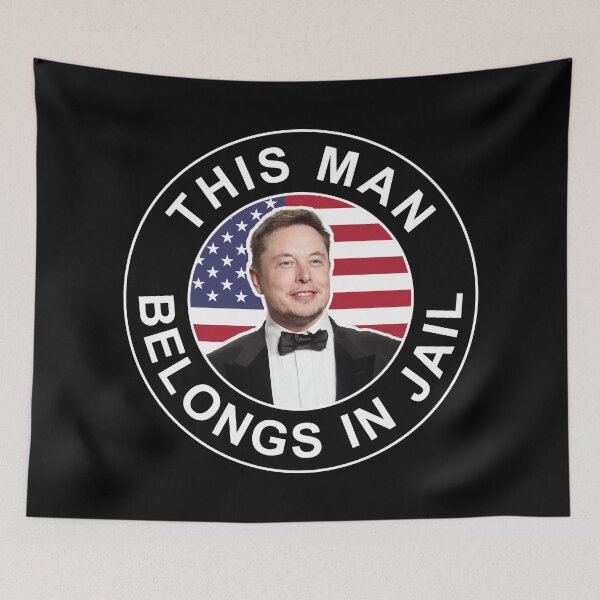 Item preview, Elon Musk Belongs in Jail designed and sold by voltzandvoices.