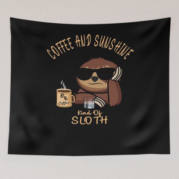 Item preview, Coffee and sunshine girl vintage sunset sloth designed and sold by TipTopTapo.