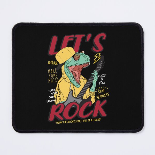 Item preview, Lets Rock Dino Musician Playing Guitar Rock Band designed and sold by zoripet Store.