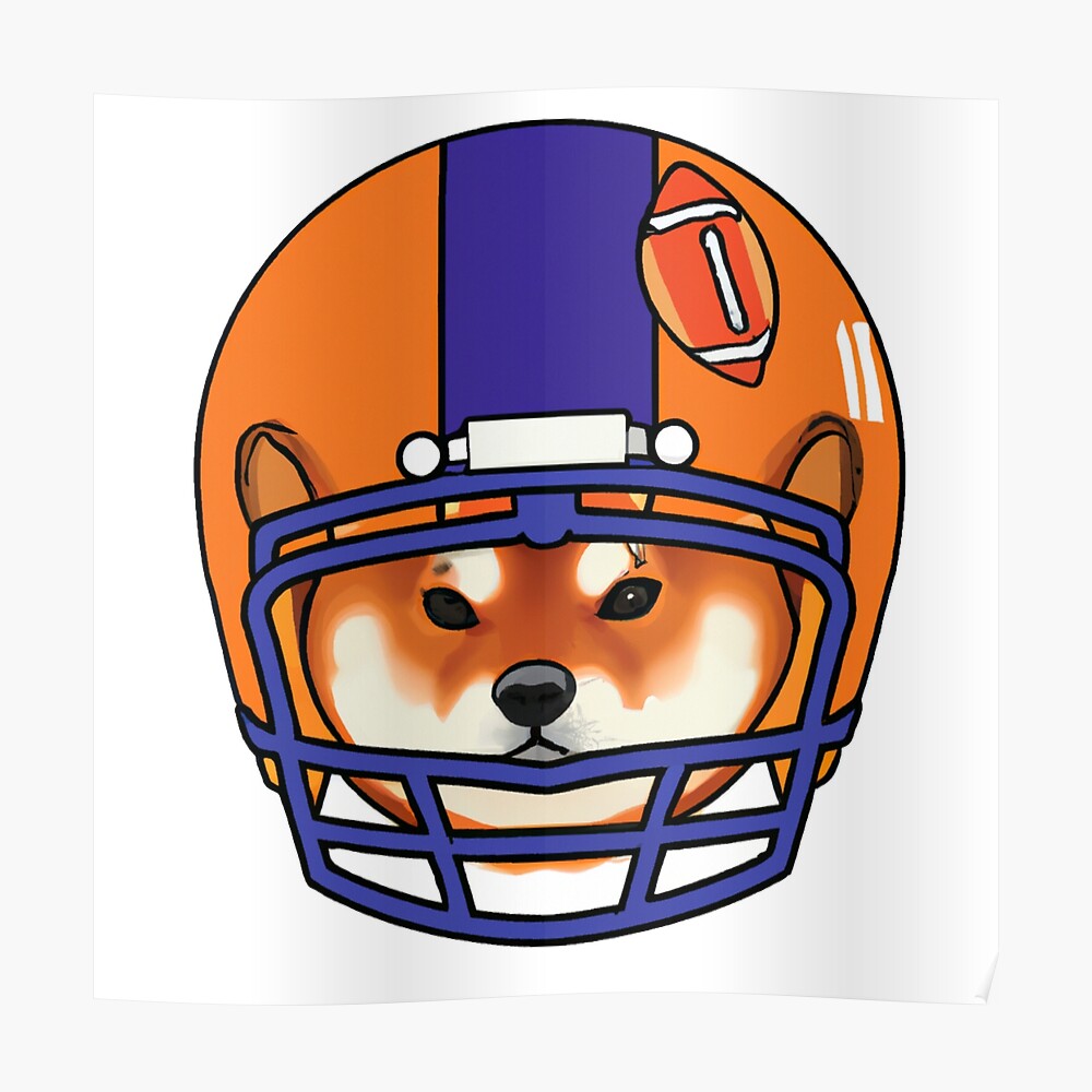 Animated Dog with Football Team Helmet Sticker Sticker by MyLealFriend
