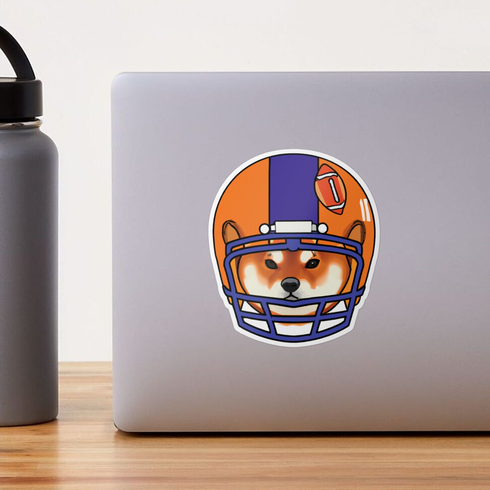 Animated Dog with Football Team Helmet Sticker Sticker by MyLealFriend