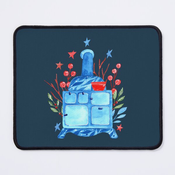 Item preview, Antique wood burning stove watercolor illustration designed and sold by pinkyfish1010.