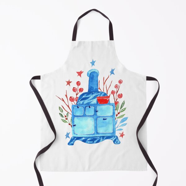 Item preview, Antique wood burning stove watercolor illustration designed and sold by pinkyfish1010.
