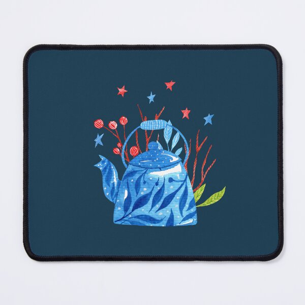 Item preview, Pretty blue teapot watercolor foliage designed and sold by pinkyfish1010.