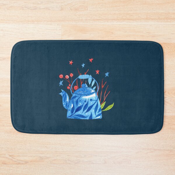 Item preview, Pretty blue teapot watercolor foliage designed and sold by pinkyfish1010.