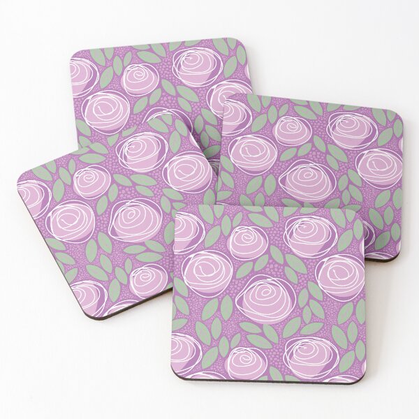 Item preview, Rose Garden Linework 2- Dark Lilac + White designed and sold by Carina Parry Studios.